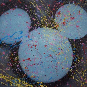 Walt Disney's Iconic MICKEY MOUSE Silhouette Head in Color Field PAINTING - Etsy