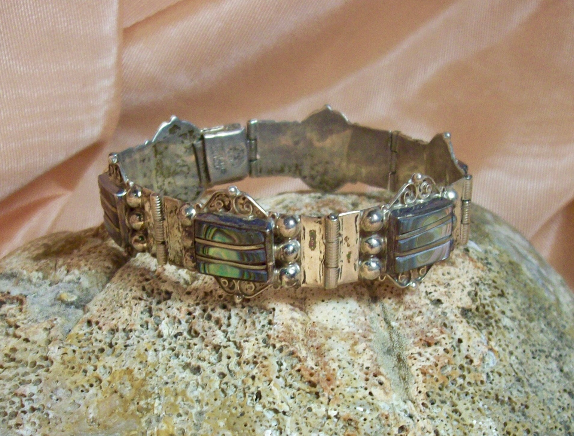 Vintage Taxco Sterling Bracelet Mexican Silver Signed JS
