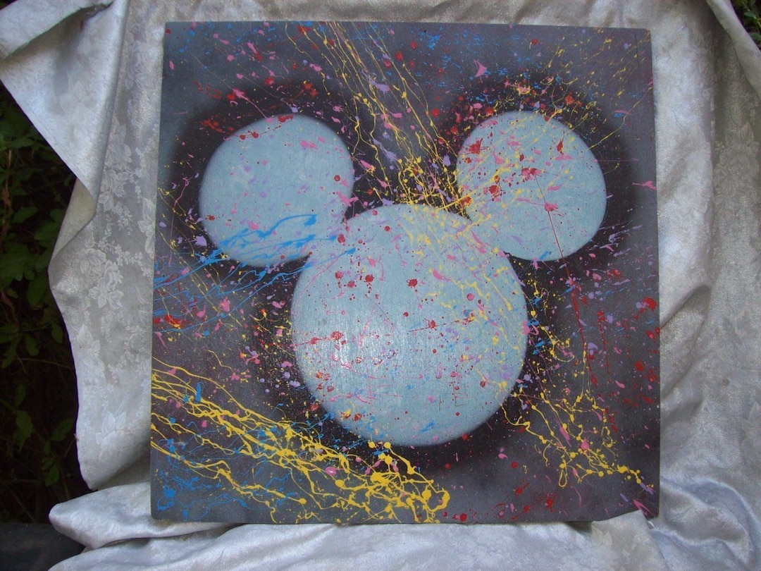 Walt Disney's Iconic MICKEY MOUSE Silhouette Head in Color Field PAINTING - Etsy