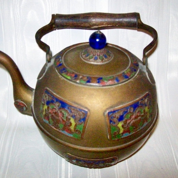 Antique Chinese Brass Teapot Etsy