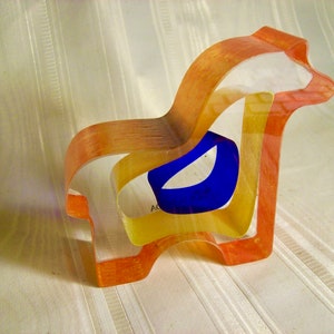 Vintage Kosta Boda Small Art GLASS HORSE &quot;Dobbin&quot; SCULPTURE by Bertie Vallein