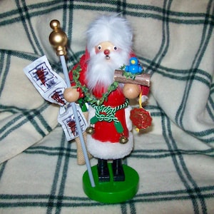 Steinbach Smoker Kerstman/KERSTMAN geschilderd HOUTEN kerstbeeldje met 3 wierookkegels - 11,75&quot; hoog