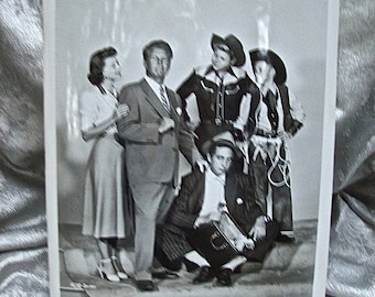 Original 1951 "Here Come the NELSONS" MOVIE Publicity Photo with Ozzie, Harriet, David and Ricky Nelson - Sheldon Leonard included