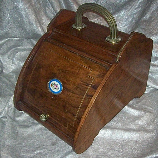 Antique Wood Coal Box Etsy