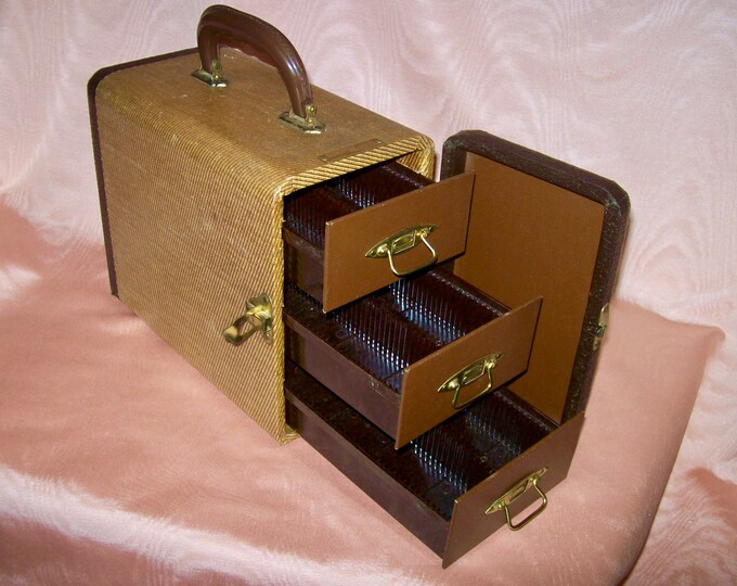 Vintage / Jaffe PROJECTOR SLIDES Travel CASE With 3 Drawers and