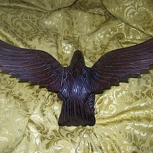 Antique Carved Fine WOOD EAGLE SCULPTURE with Wings Attached by Wood Pins
