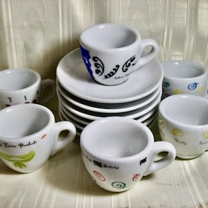 Set of 6 Collezione Caffe STARBUCKS Italian Porcelain ESPRESSO Cups and Saucers  by D. Reinhart