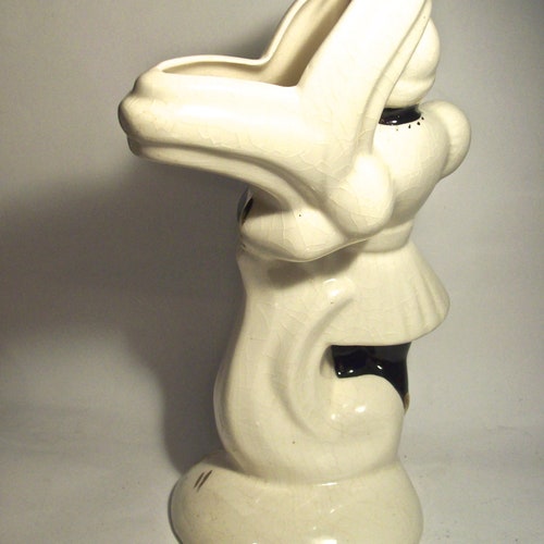 Vintage Circa 1950's Figural shops CERAMIC BLACKAMOOR VASE with Gold Details