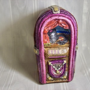 Rare Papier Mâche Hand-turn MUSICAL JUKEBOX by G.E, Norton - &quot;I Love You Truly&quot;