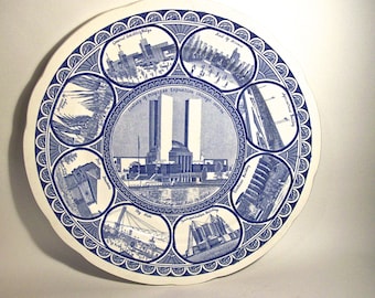 Century of Progress Exposition CHICAGO, 1933 - 34 Graphic PICTORIAL Souvenir 10 5/8" PLATE - Made in England