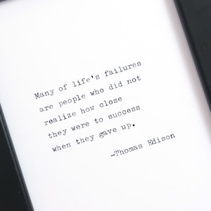 Thomas Edison - Handtyped Quote | Inspirational Quote | Typewriter Quote | Typewritten Quote | Quote Print | Art Print | Home Decor