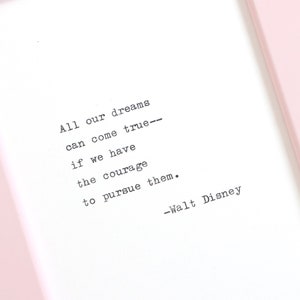 Walt Disney - Handtyped Quote | Inspirational Quote | Typewriter Quote | Typewritten Quote | Quote Print | Art Print | Home Decor