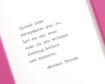 Mother Teresa - Handtyped Quote | Inspirational Quote | Typewriter Quote | Typewritten Quote | Quote Print | Art Print | Home Decor