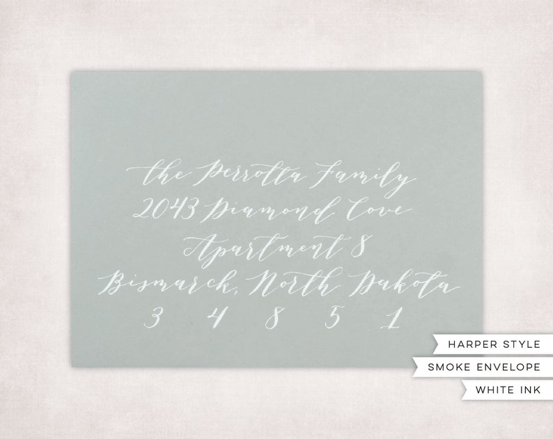Custom Envelope Calligraphy Smoke Stationery Wedding Bridal/Baby Showers Events image 5