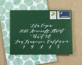 Custom Envelope Calligraphy - Emerald | Stationery | Wedding | Bridal/Baby Showers | Events