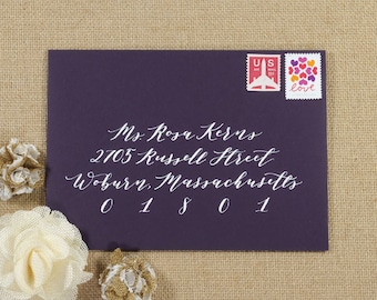 Caligrafía de sobres personalizados: amatista / Papelería / Bodas / Despedidas de soltera / Baby Showers / Eventos