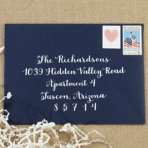 Custom Envelope Calligraphy Navy Stationery Wedding Bridal/Baby Showers Events image 1