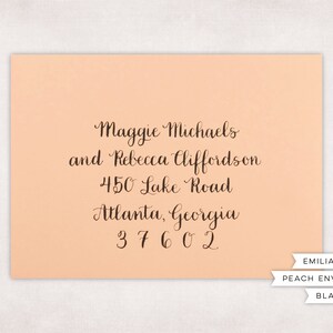 Custom Envelope Calligraphy Peach Stationery Wedding Bridal/Baby Showers Events image 2