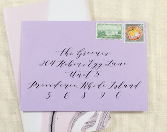 Custom Envelope Calligraphy - Lavender | Stationery | Wedding | Bridal/Baby Showers | Events
