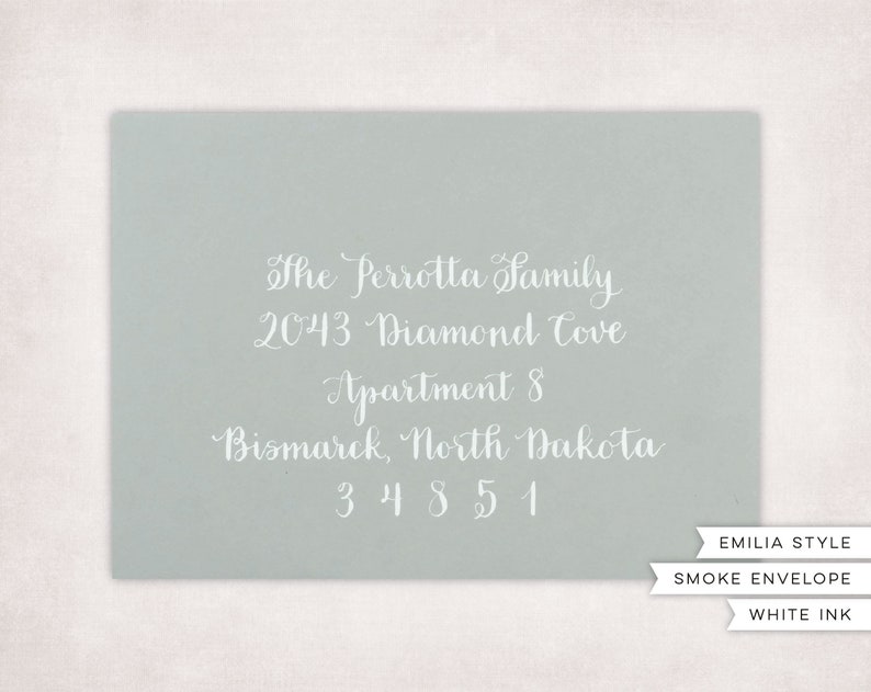 Custom Envelope Calligraphy Smoke Stationery Wedding Bridal/Baby Showers Events image 3