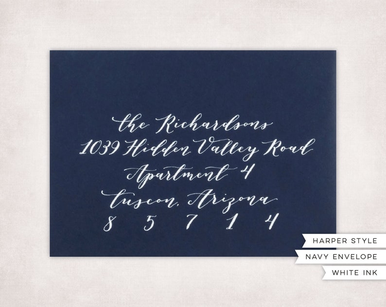 Custom Envelope Calligraphy Navy Stationery Wedding Bridal/Baby Showers Events image 4