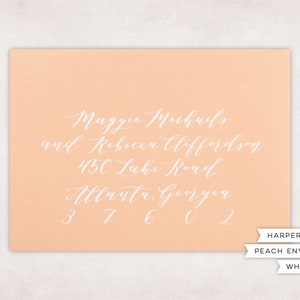 Custom Envelope Calligraphy Peach Stationery Wedding Bridal/Baby Showers Events image 5