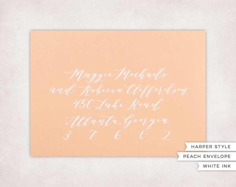 Custom Envelope Calligraphy Peach Stationery Wedding Bridal/Baby Showers Events image 5