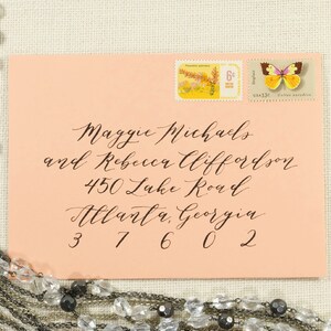 Custom Envelope Calligraphy Peach Stationery Wedding Bridal/Baby Showers Events image 1
