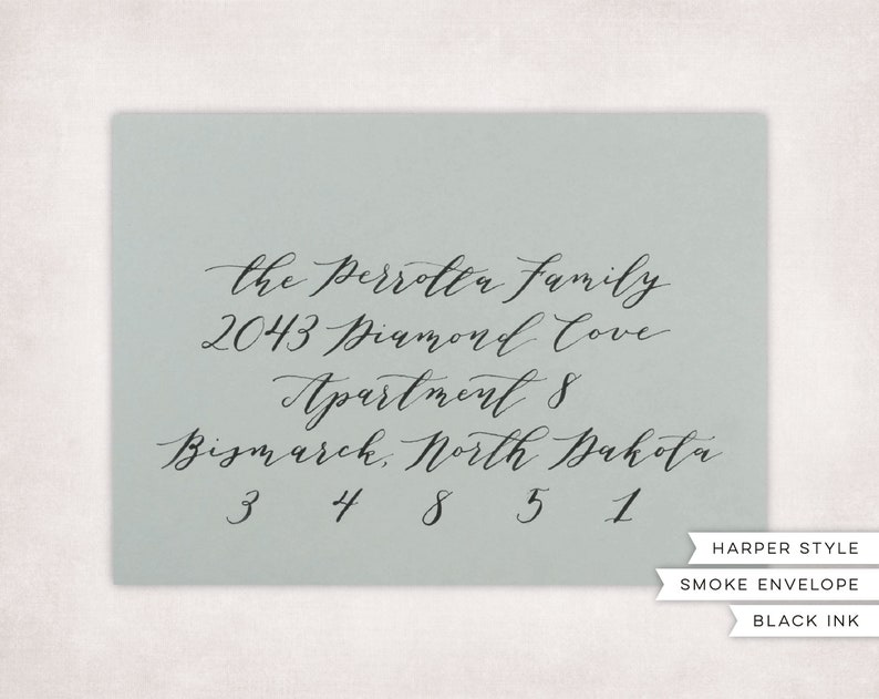 Custom Envelope Calligraphy Smoke Stationery Wedding Bridal/Baby Showers Events image 4