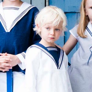 Sailor Suit FERDINAND - Victorian Sailor Suit in white Cotton