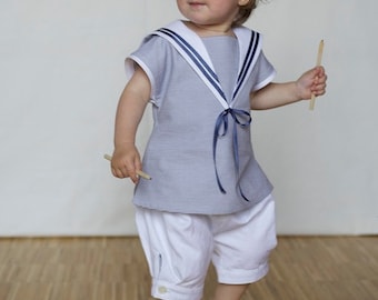 Classic Baby Sailor Suit light blue