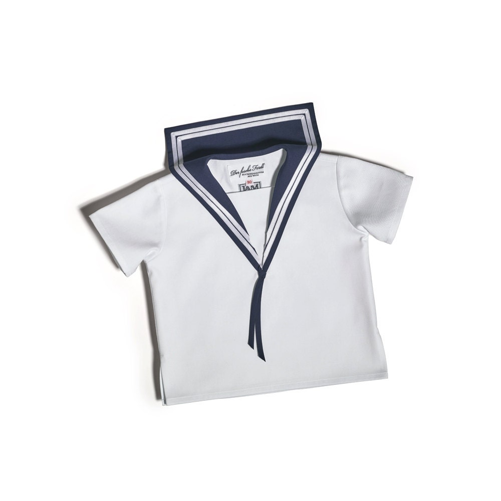 Boys Sailor Suit in white organic cotton