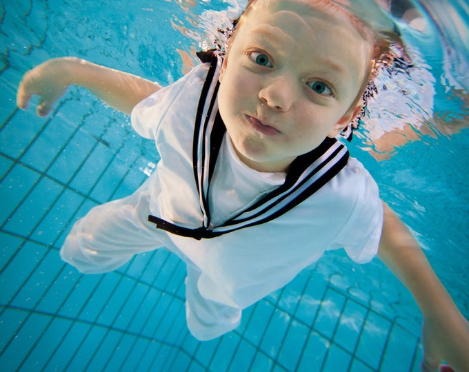 Boys Sailor Suit in white organic cotton