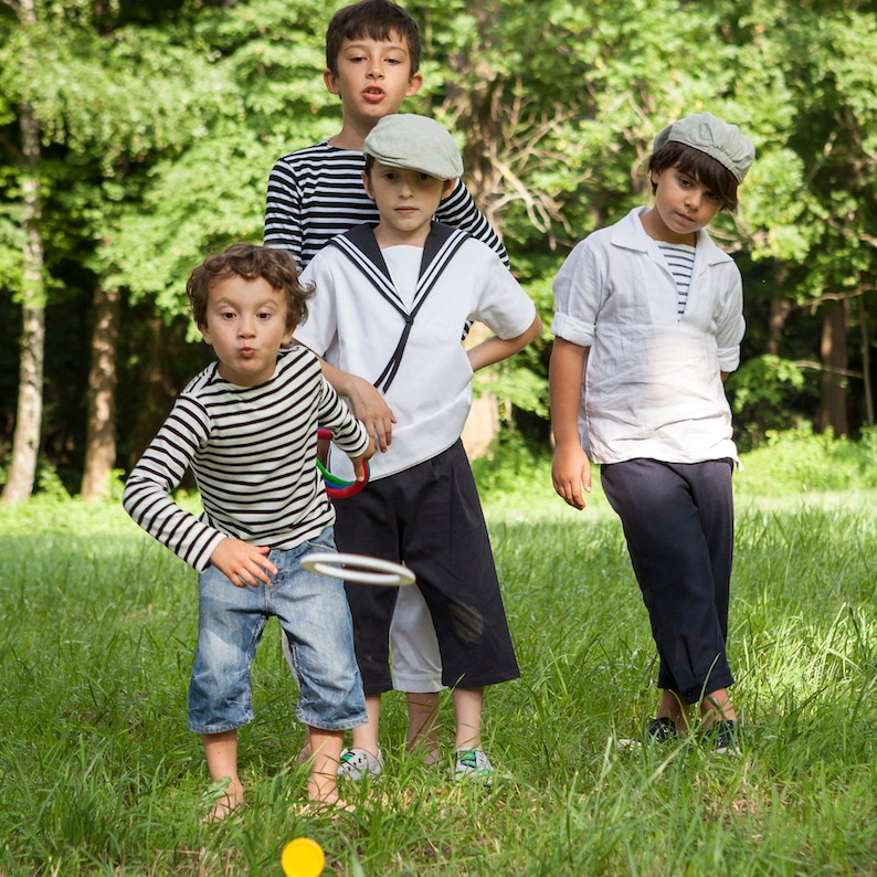 Boys Sailor Suit classic in white and blue cotton