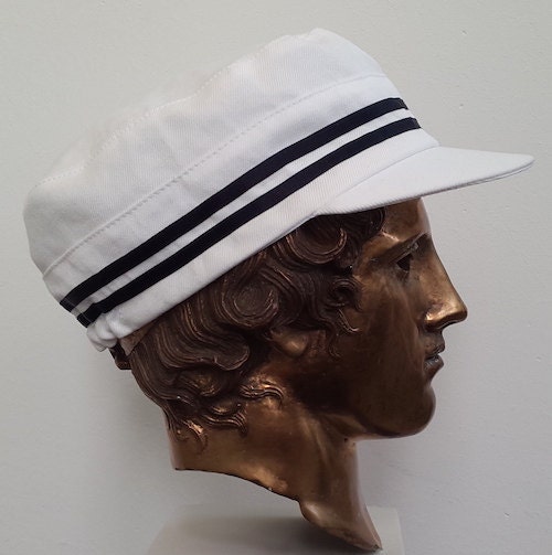 Sailor Cap white with blue ribbons