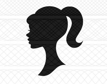 Barbie Doll Head Silhouette SVG|PNG|STUDIO3 Cut Files for Silhouette Cameo/Portrait & Cricut Explore/Maker DIY Craft Cutters