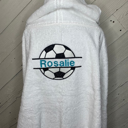 Soccer hooded bath towel for teens or adults, personalized adult hooded beach towel, full deals size towel, teen bath towel, teen beach towel