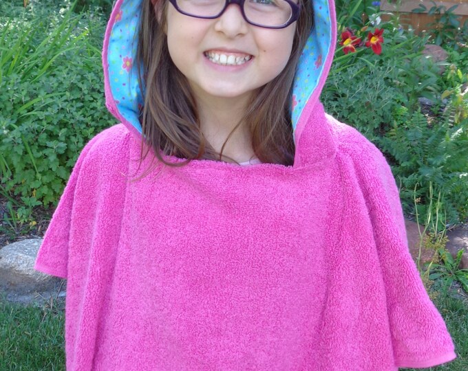 Girls Hooded Towel Poncho Personalized Kids Beach Towel Etsy