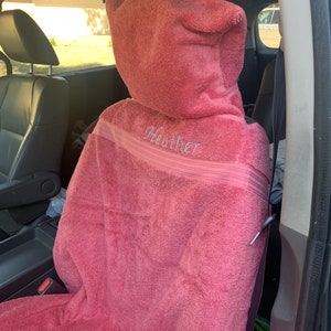 Towel cover for car seat, slip-on seat cover, car seat cover
