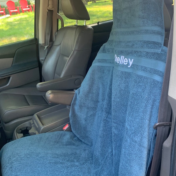 Towel cover for car seat, slip-on seat cover, car seat cover