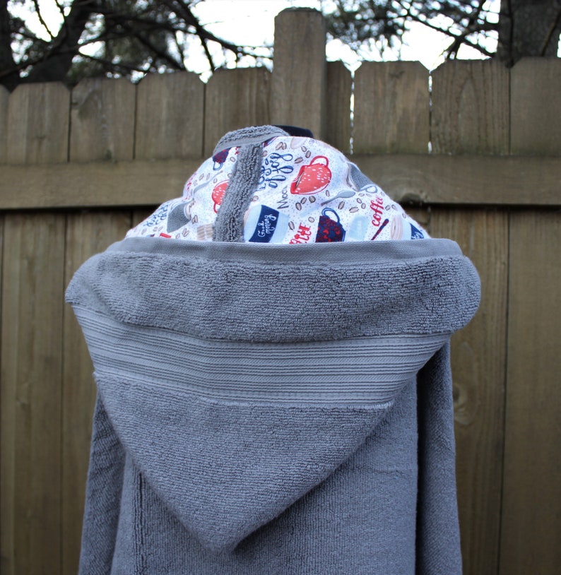 Large adult hooded bath towel with optional coffee flannel Etsy