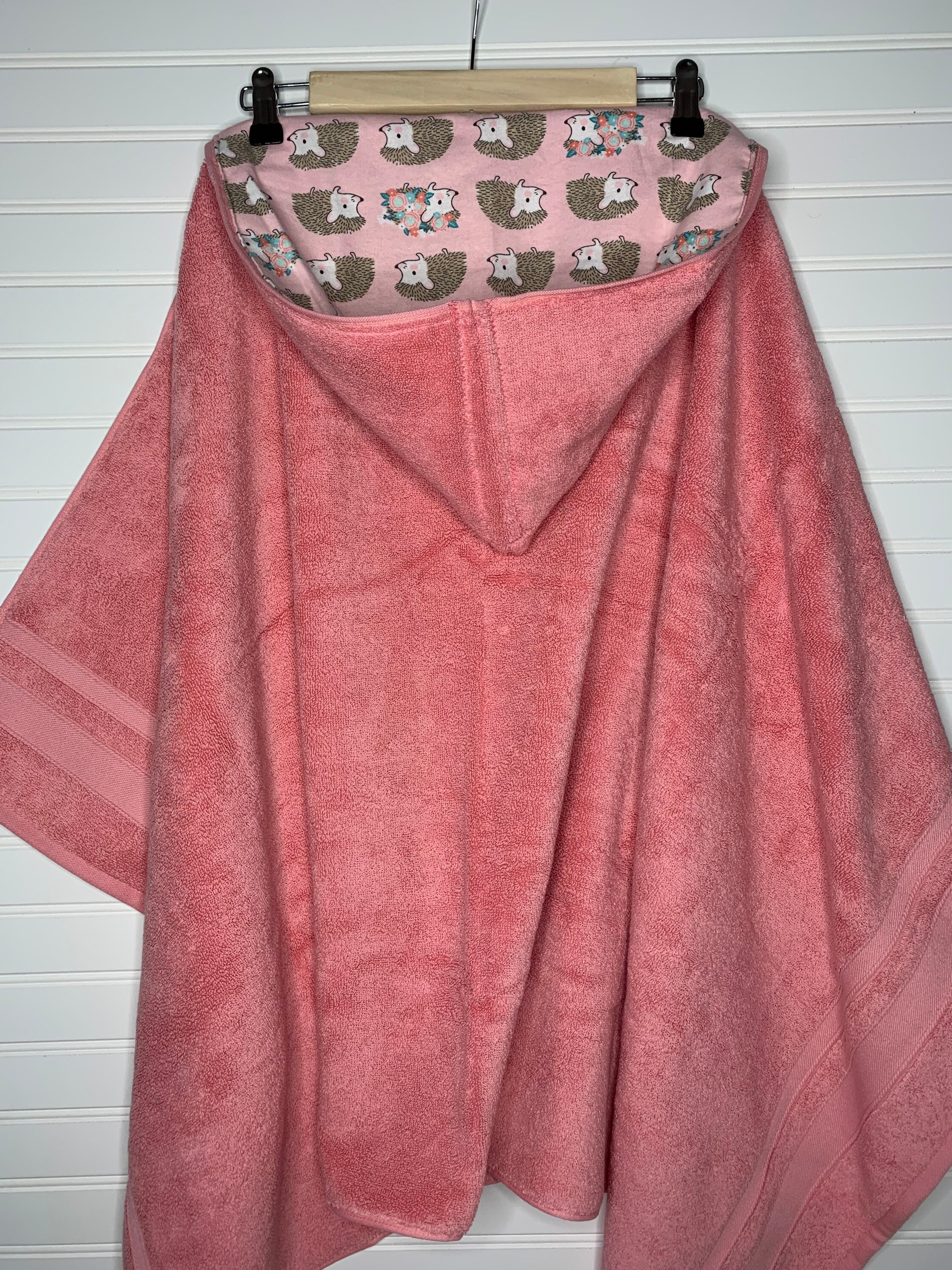 Hooded towel for girls with hedgehogs toddler hooded towel Etsy