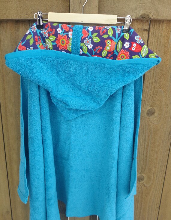 Serviette De Bain Ado Turquoise Avec Flanelle Floral