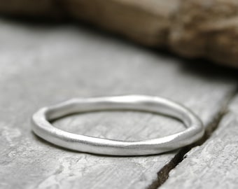 Silver stacking ring, matte brushed finish, No. 26, 2 mm, 925 sterling silver