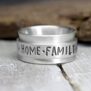 Personalized rotating ring family ties No. 3 made of 925 silver, silver ring image 1