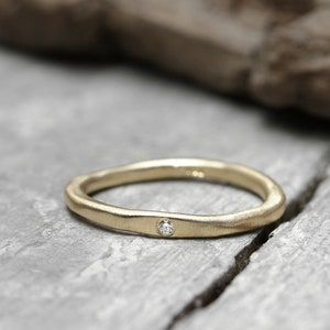 333 Goldring Stapelring mit Diamant No. 53, Diamantring, Verlobungsring, Brillantring, Ring aus Gold 8k