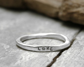 925 silver ring with engraving, personalized ring with writing, stacking ring No. 10, best friend, engagement