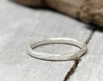 Stacking ring with structure, no. 119 made of 2 mm 925 sterling silver, organic structure