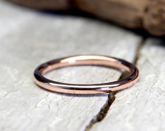 Stacking ring made of 333 red gold No. 178, gold ring 2 mm, 8k, polished