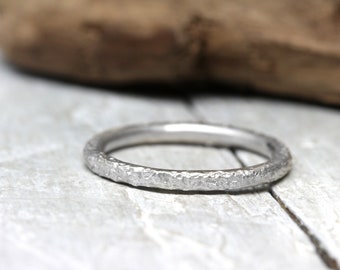 Stacking ring structured, No. 126 made of 2 mm 925 sterling silver, organic structure